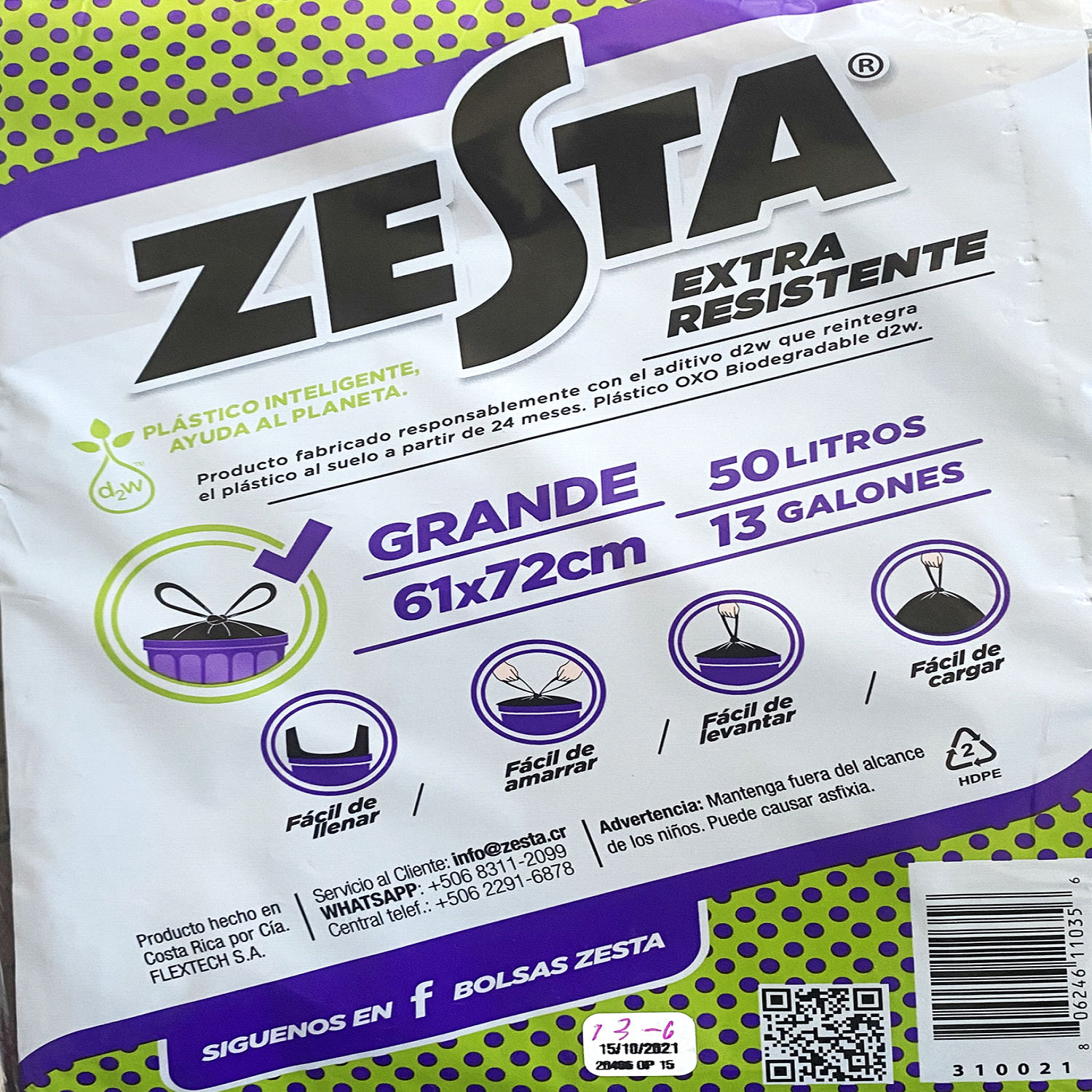 Bolsa de Basura Zesta para 13 Galones