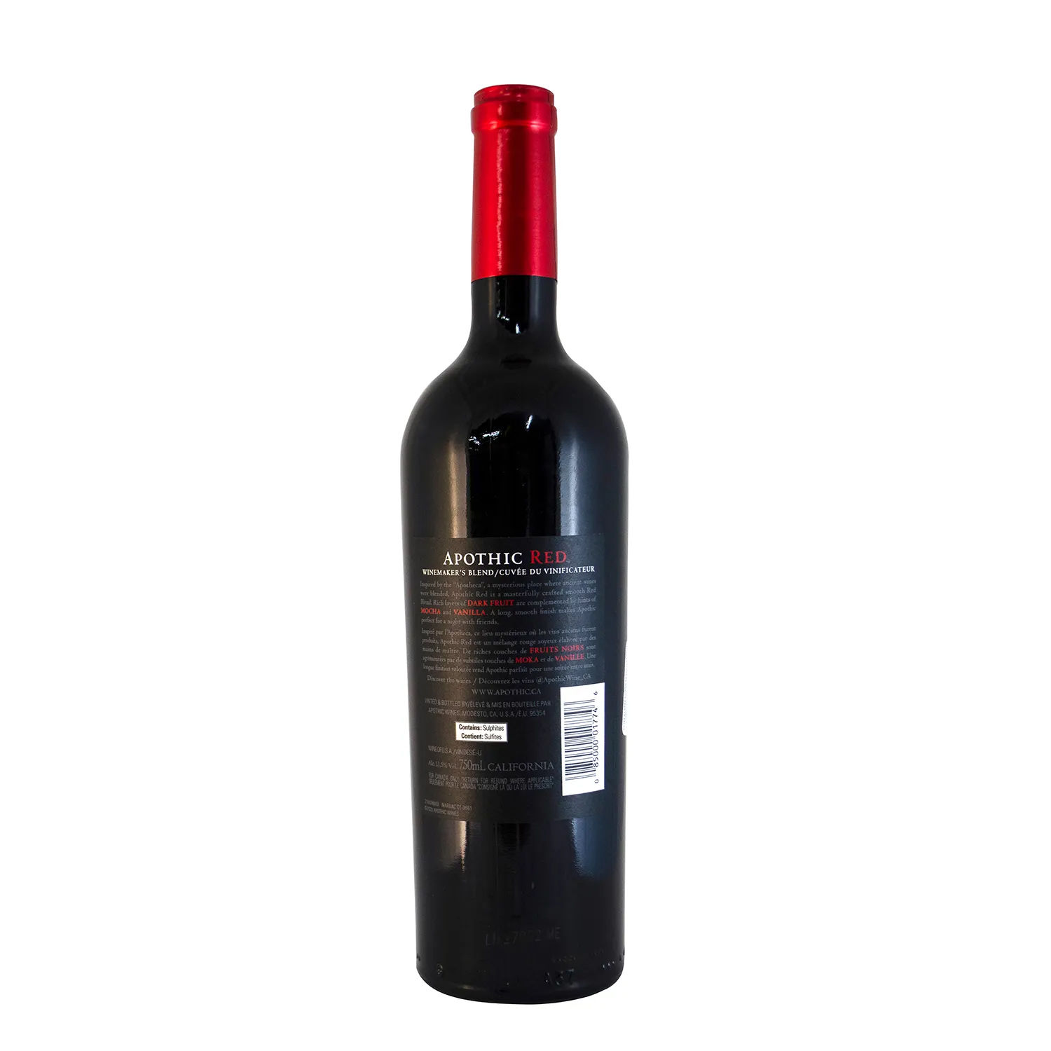 Vino Tinto Usa Blend Apothic Botella 750 Ml