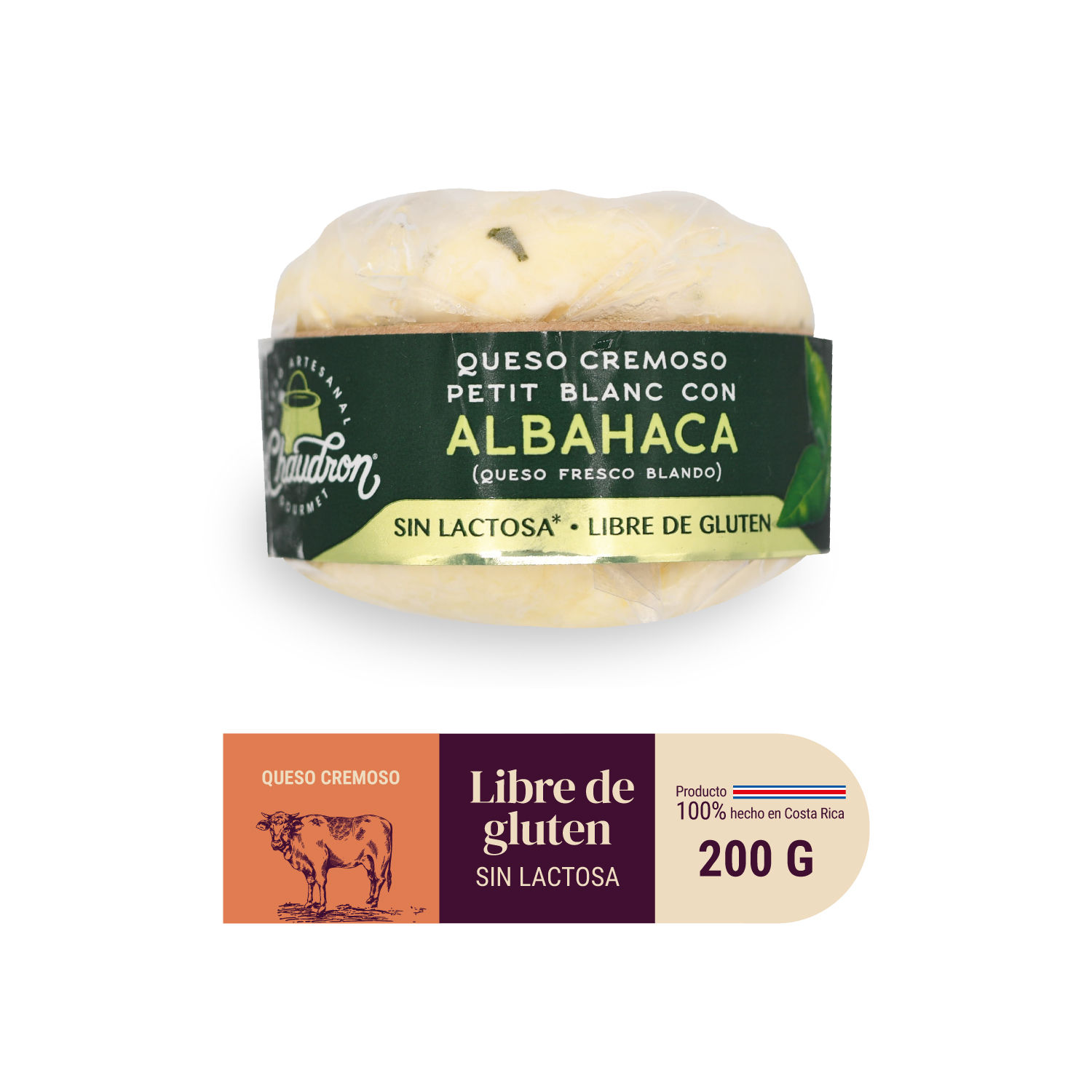 Queso Fresco Cremoso Albahaca Le Chaudron Paquete 200 G