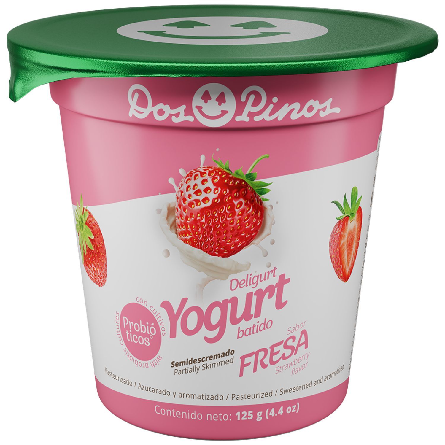 Comprar Yogurt Dos Pinos Deligurt Batido De Fresa, Semidescremado Con  Probióticos - 125g