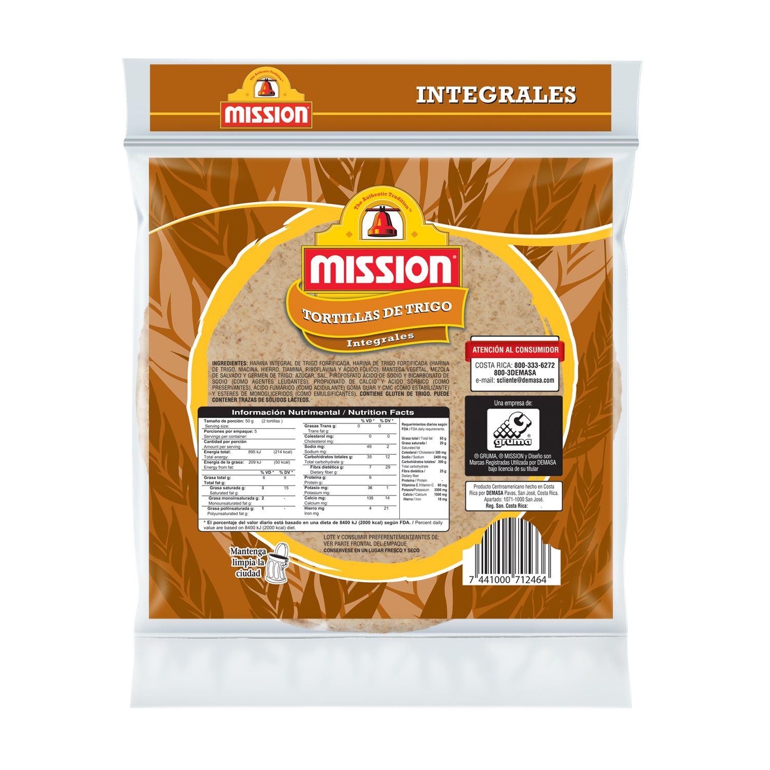 Tortillas Trigo Integral Mision Paquete 250 G Auto Mercado