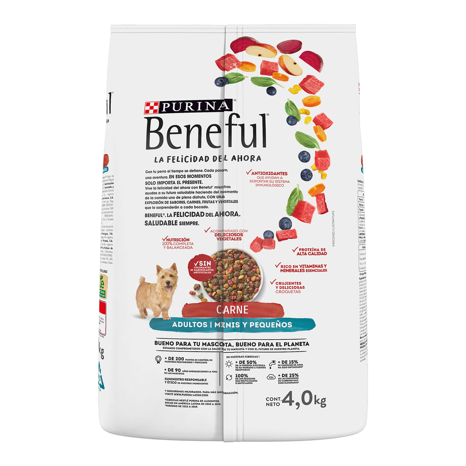 Alimento Perro Seco Adulto Carne Minis Purina Beneful Bolsa 4 Kg