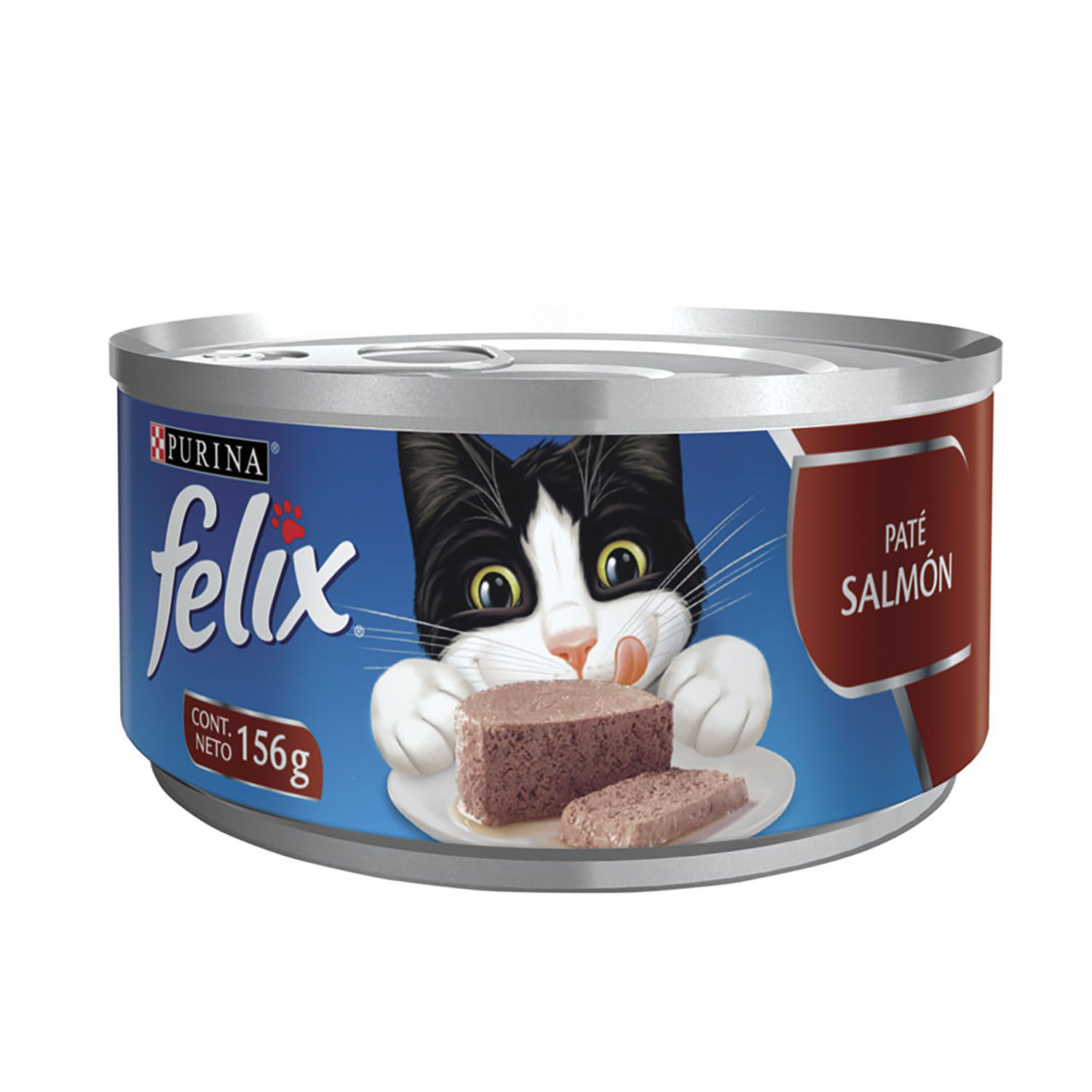 Alimento Gato Humedo Pate Salmon Felix Lata 156 G