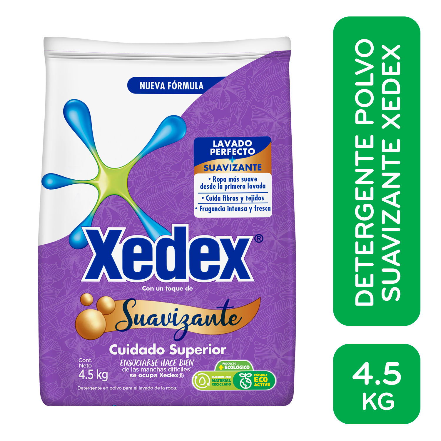 Detergente Polvo Violetas Suavizante Xedex Bolsa 4.5 Kg