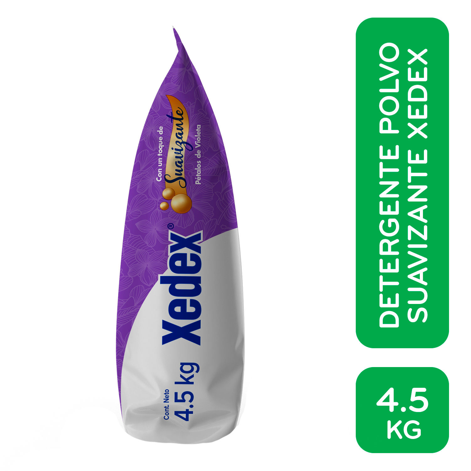 Detergente Polvo Violetas Suavizante Xedex Bolsa 4.5 Kg