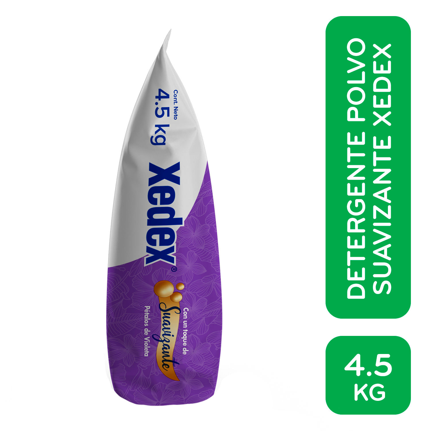 Detergente Polvo Violetas Suavizante Xedex Bolsa 4.5 Kg