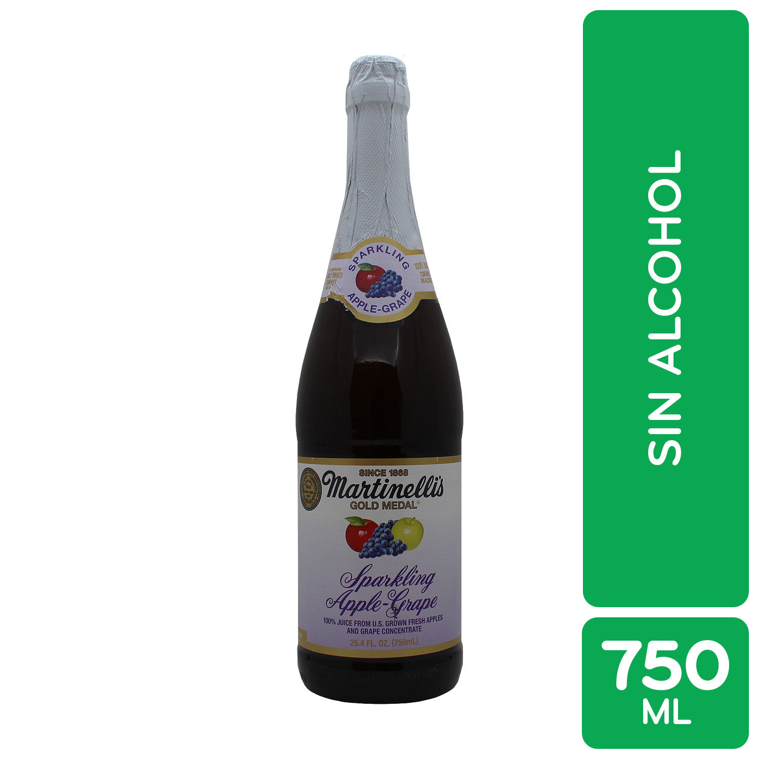 Jugo Espumoso De Manzana Uva Sin Alcohol Martinelli