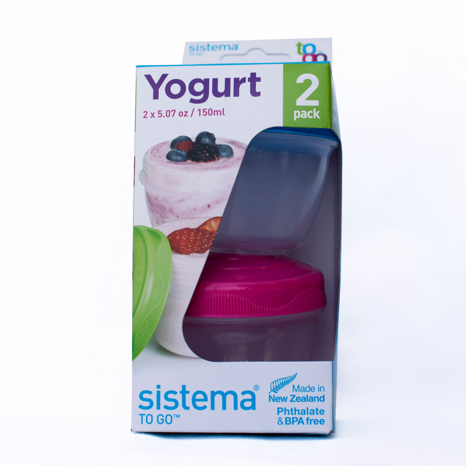 Sistema To Go Collection Yogurt Food Containers 5.07oz Pack of 2