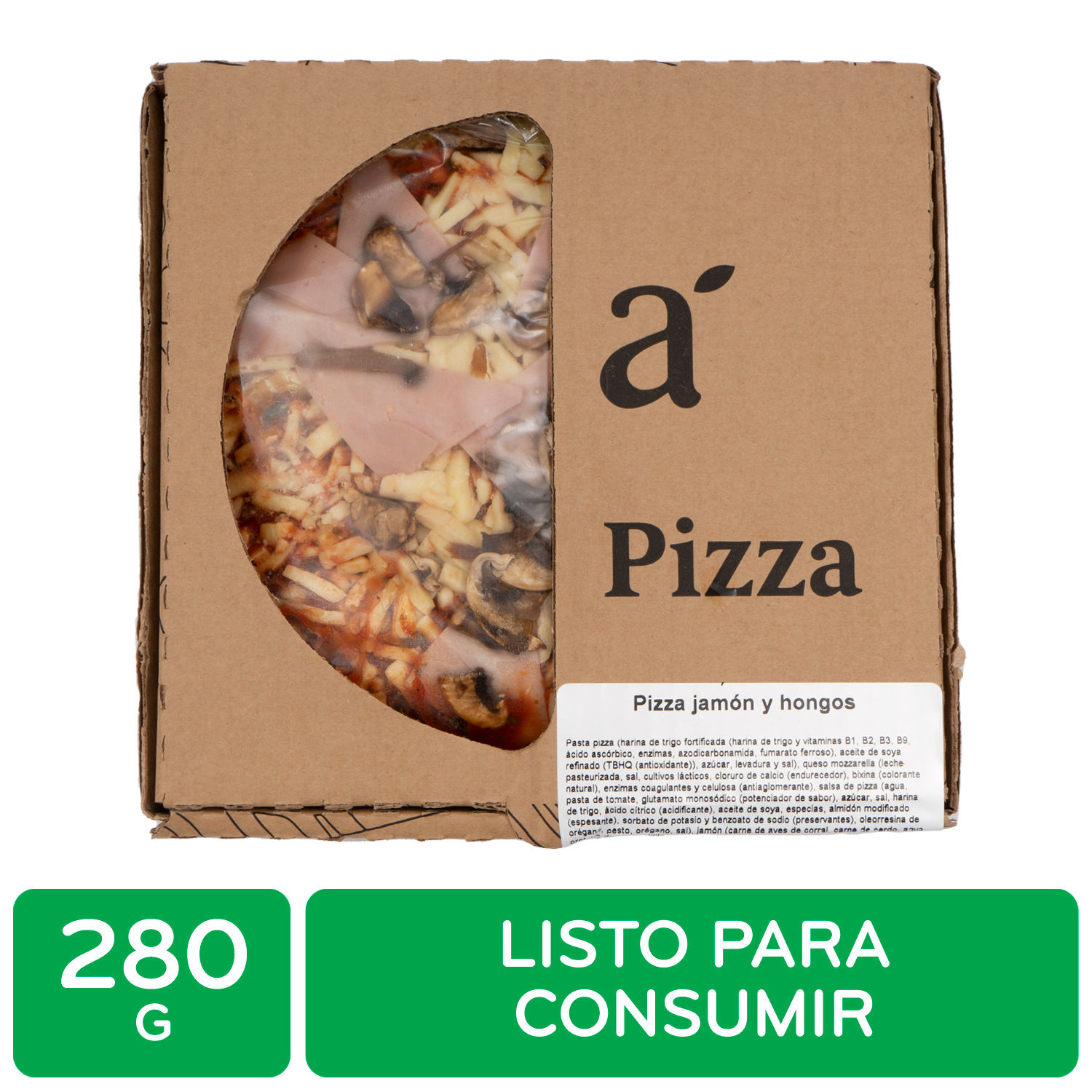 Pizza Jamon Y Hongos Auto Mercado Unidad 280 G