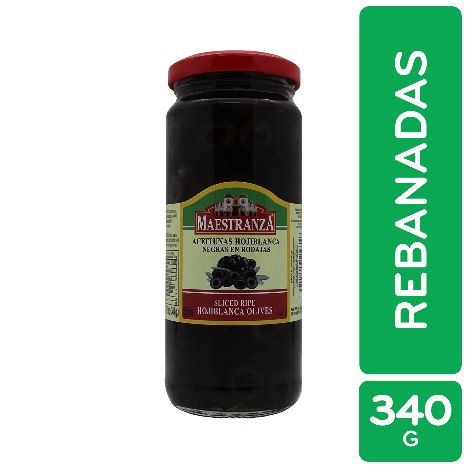 Aceituna Rebanada Negra Maestranza Frasco 340 G