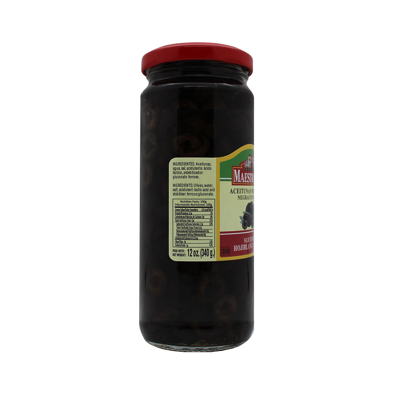 Aceituna Rebanada Negra Maestranza Frasco 340 G