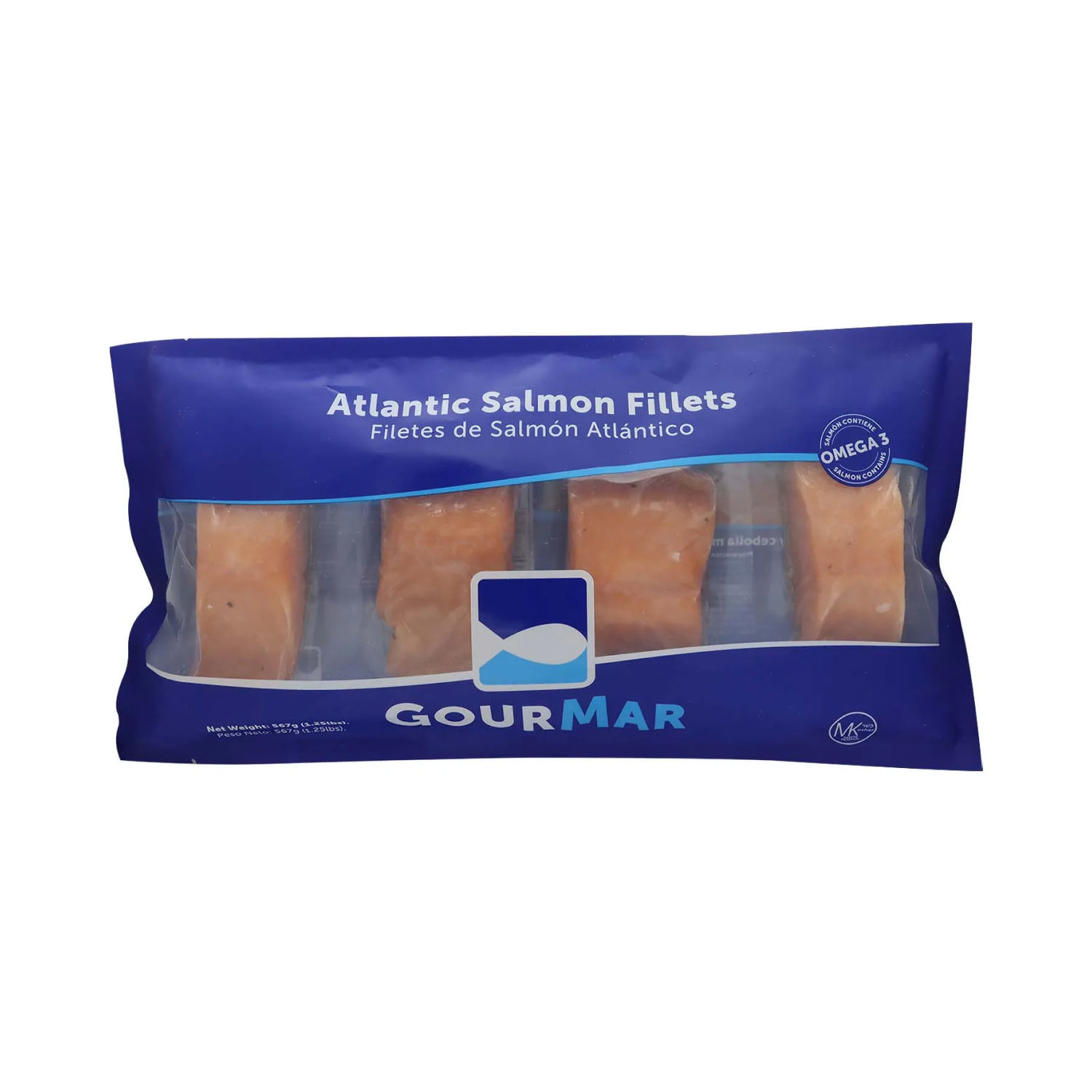 Salmon Atlantico Congelado Gourmar Paquete 567 G