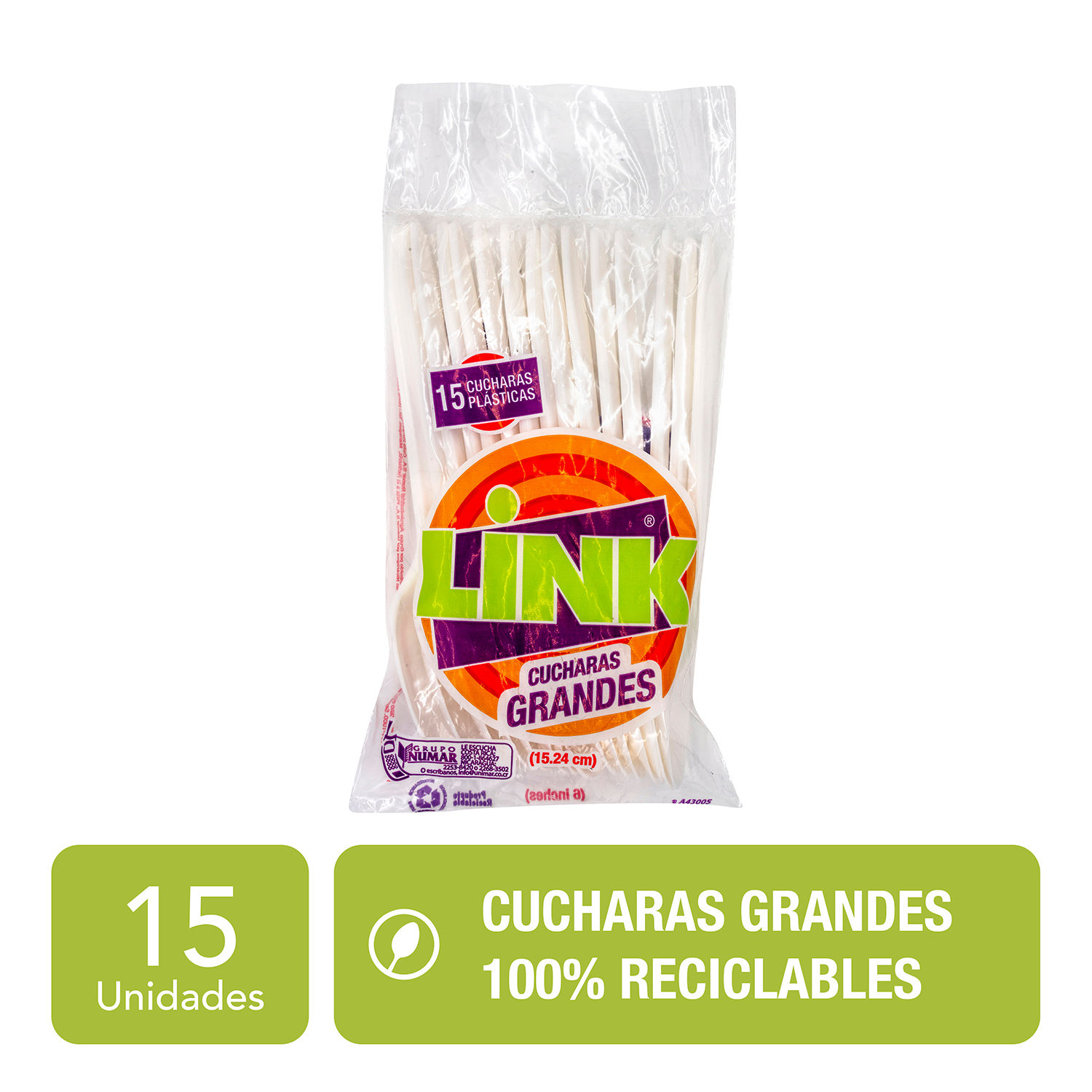 Cuchara Plastico Link Bolsa 15 Unid