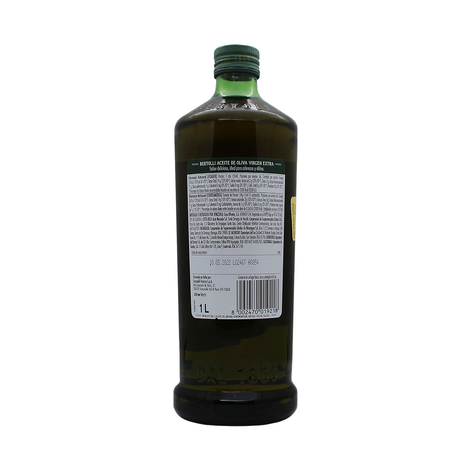 Aceite Oliva Extra Virgen Bertolli Botella 1000 Ml