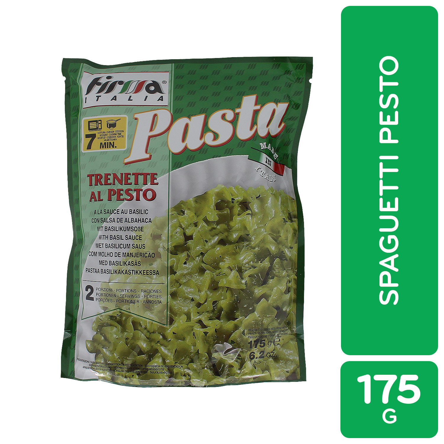 Pasta Alimenticia Spaguetti Pesto Firma Italia Paquete 175 G