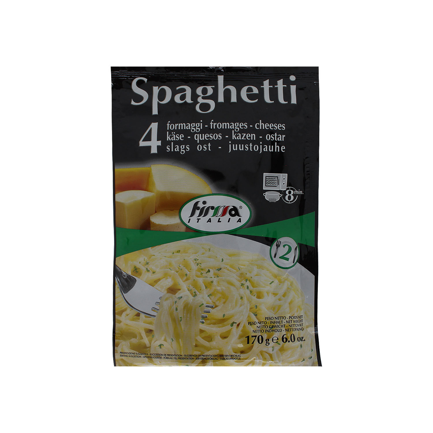 Pasta Alimenticia Preparada Spaguetti 4 Quesos Firma Italia Paquete 170 G