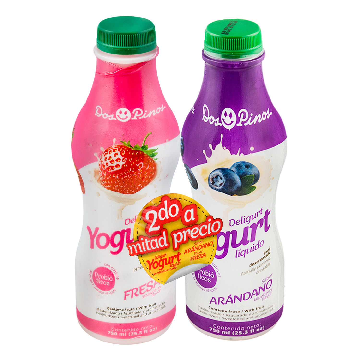 Yogurt Liquido 2u Dos Pinos Paquete 1500 Ml