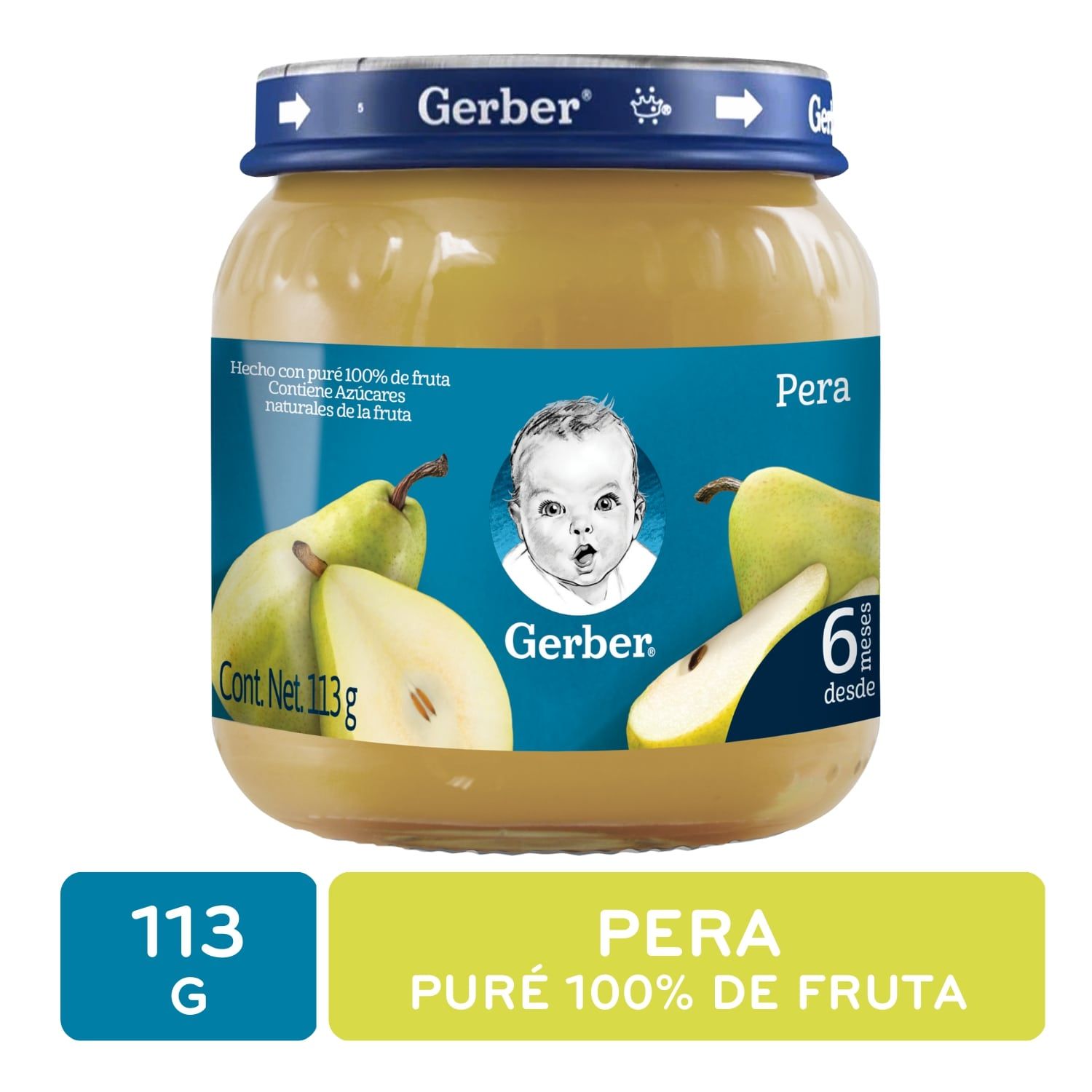 Colado Vidrio Pera Gerber Frasco 113 G