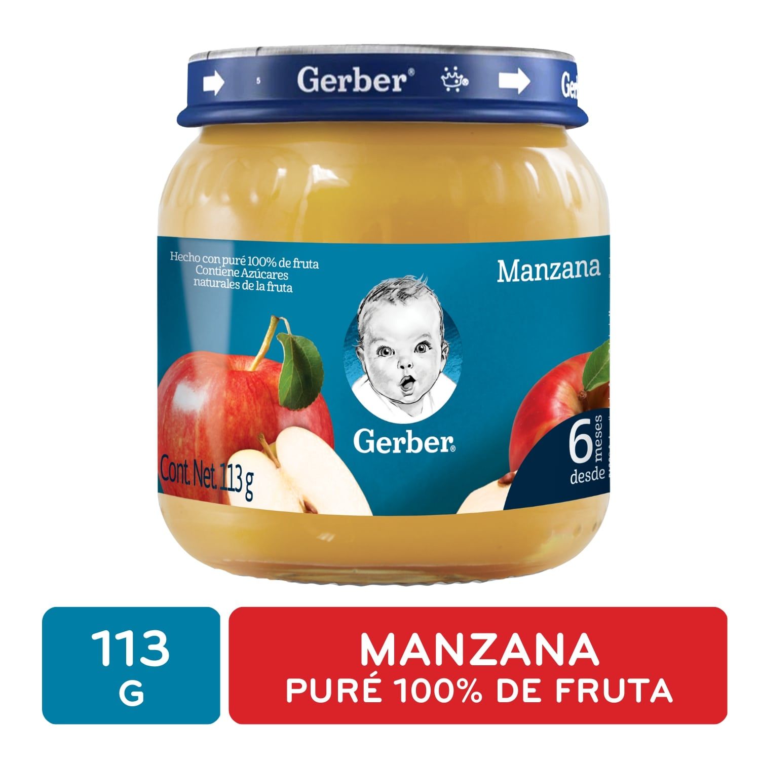 Colado Vidrio Manzana Gerber Frasco 113 G