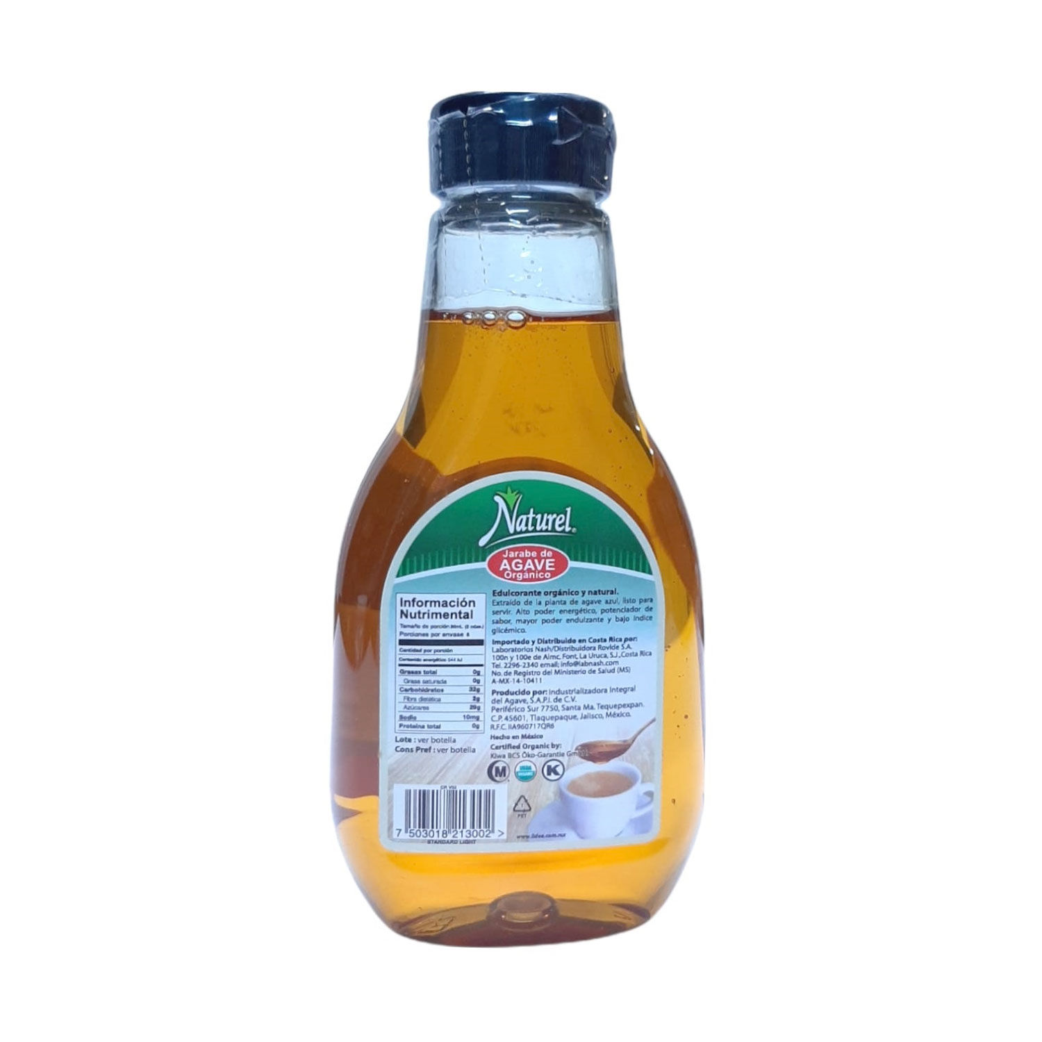 Edulcorante Liquido Miel Agave Org Naturel Botella 330 G