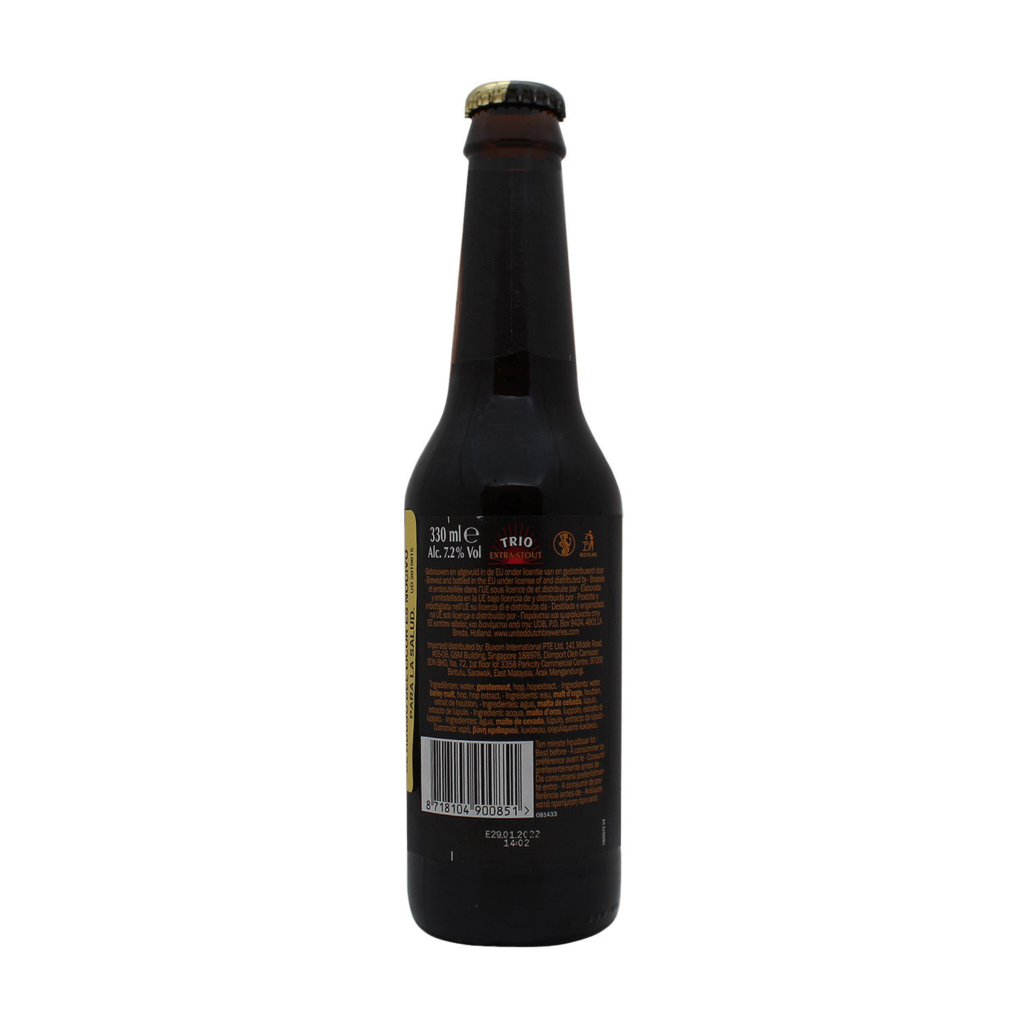 Cerveza Importada Extra Stout Usa Trio Botella 330 Ml