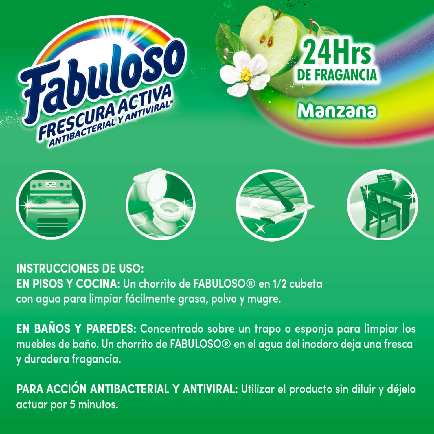 Desinfectante Liquido Manzana Fabuloso Envase 3780 Ml