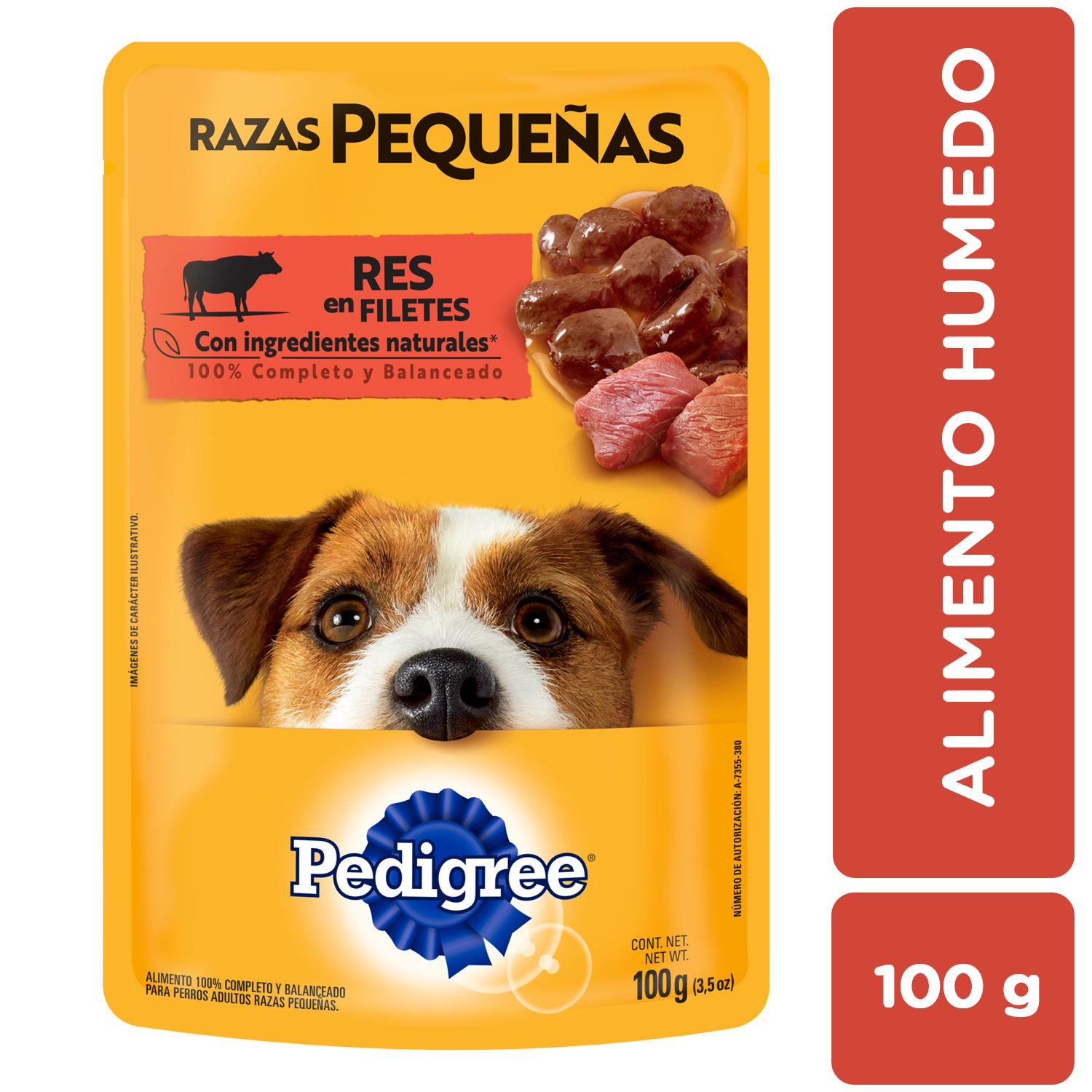 Alimento Perro Humedo Adulto Res Raza Pequeña Pedigree Bolsa 100 G