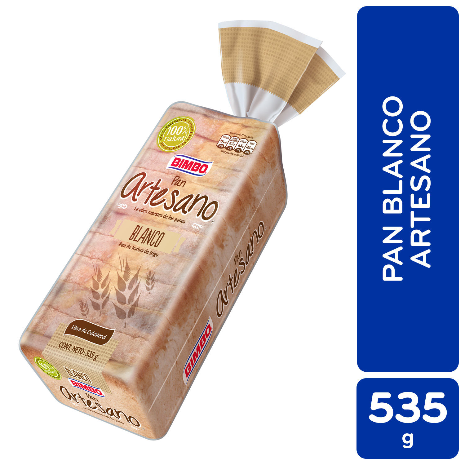 Pan Empacado Blanco Artesano Bimbo Paquete 535 G