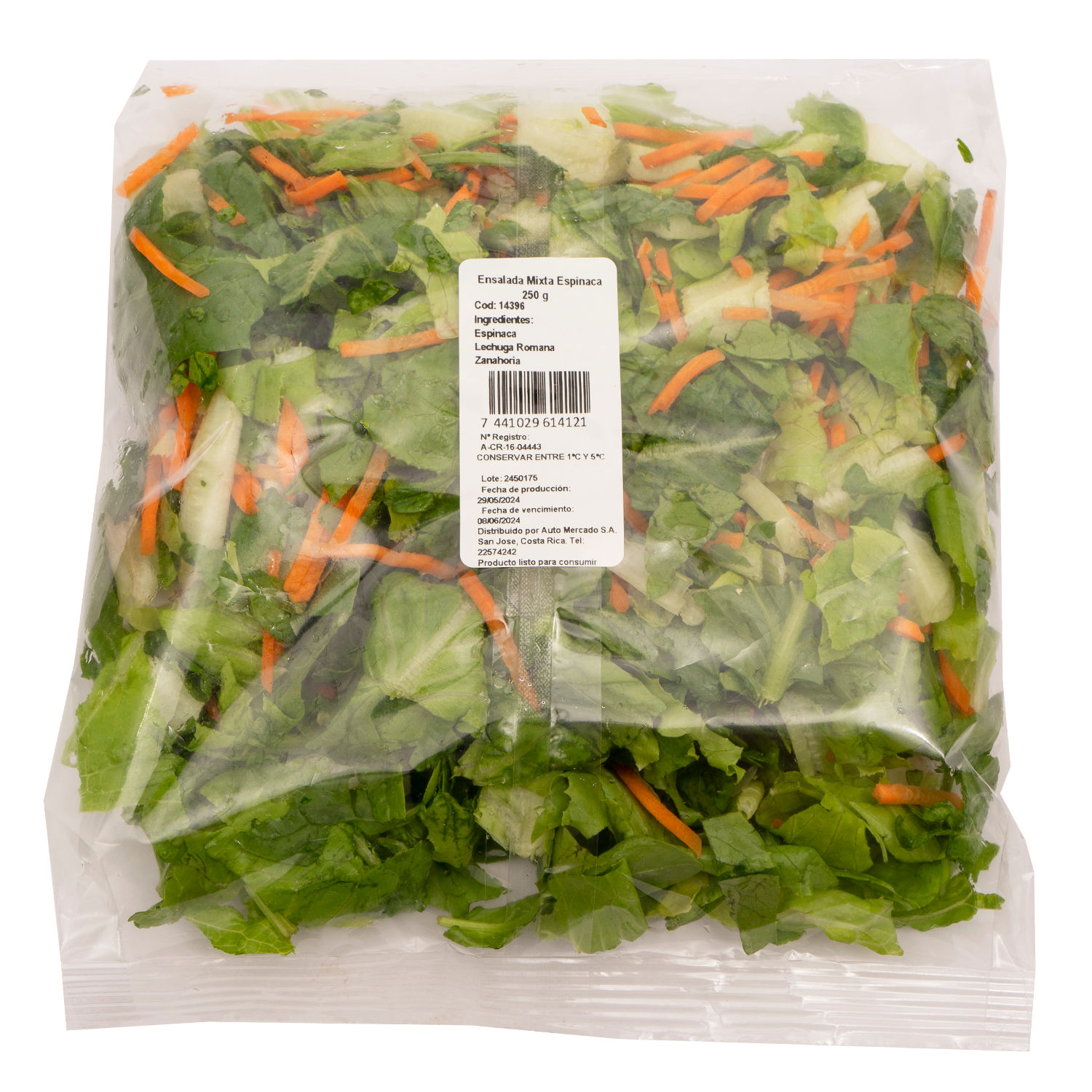 Ensalada Lechuga Espinaca Auto Mercado Paquete 250 G