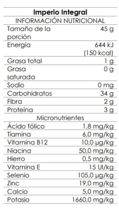 Arroz Integral 99% Imperio Paquete 900 G