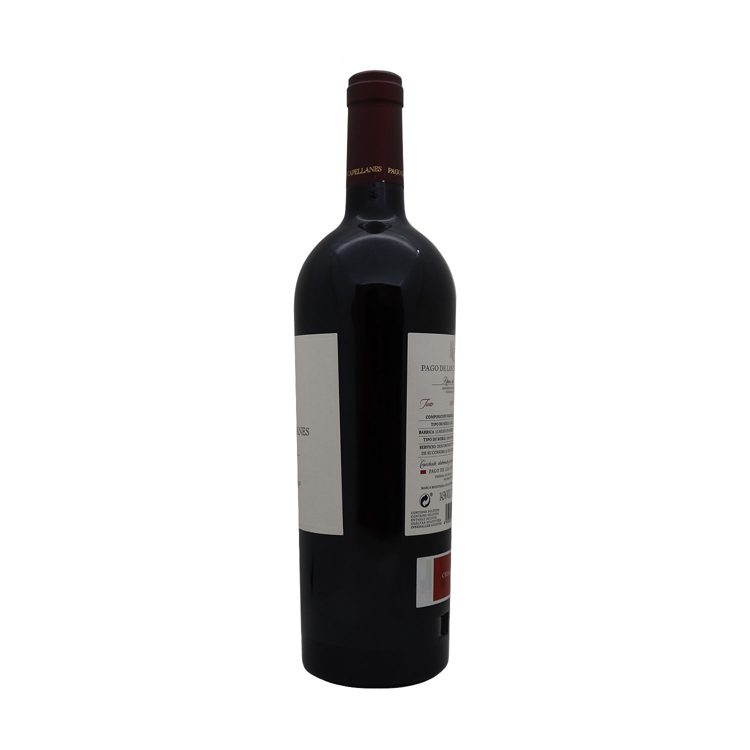 Vino Tinto España Tempranillo Crianza Pago De Los Capellanes Botella 750 Ml