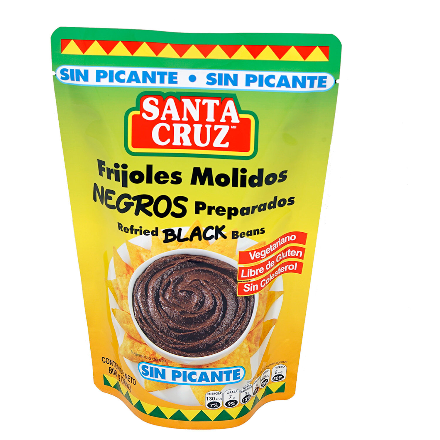 Frijol Molido Negro Sin Picante Santa Cruz Paquete 800 G