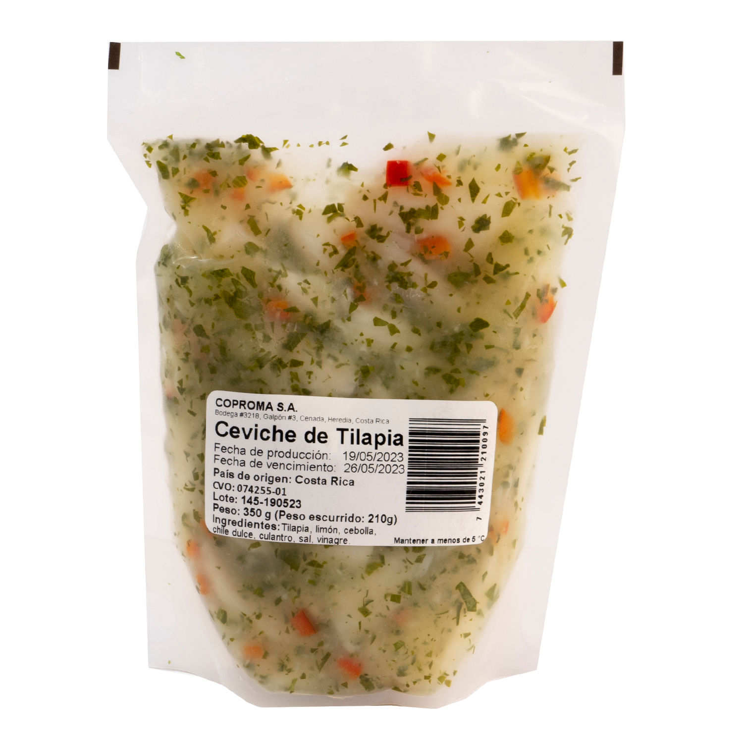 Ceviche Tilapia Aquicola Auto Mercado Bolsa 350 G