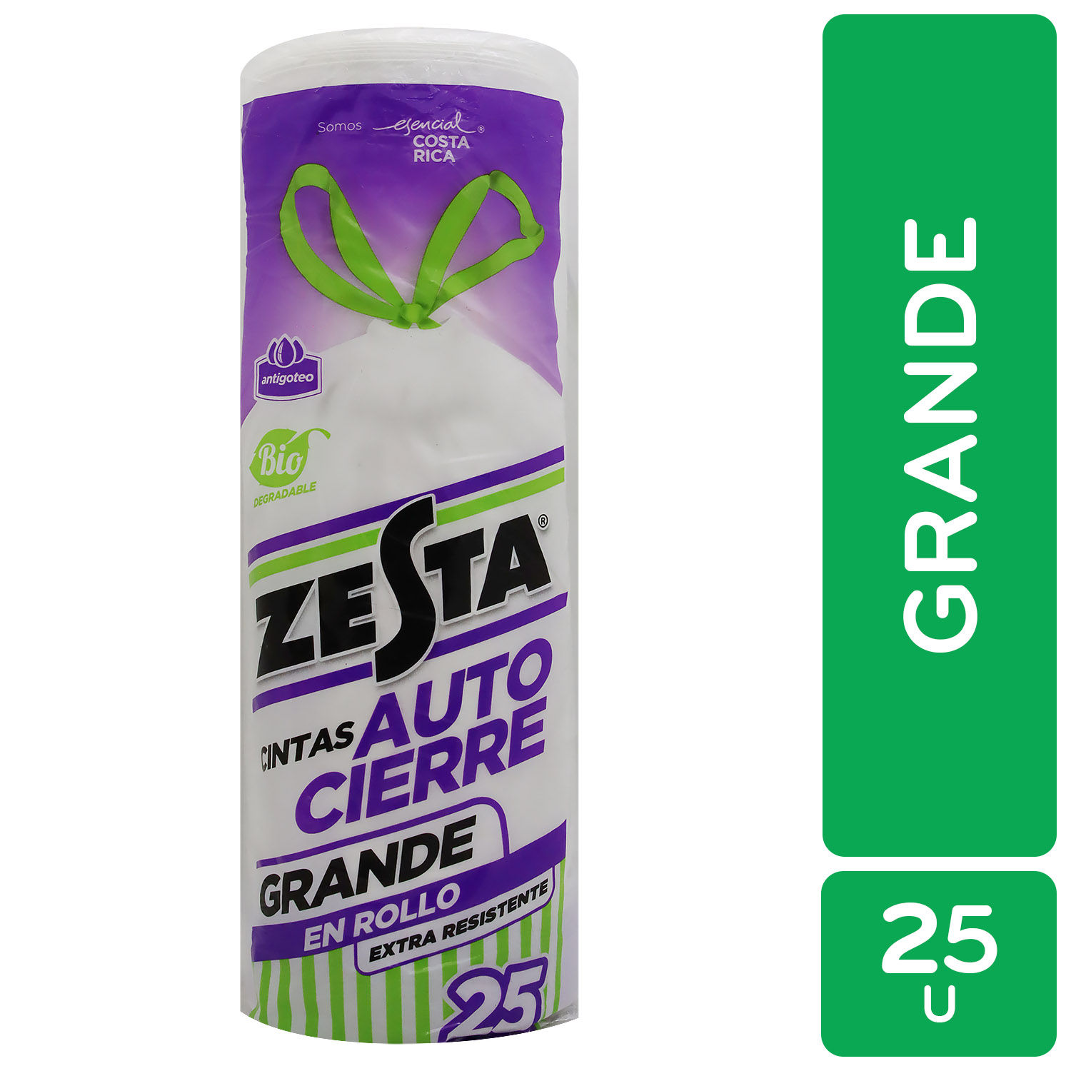 Bolsa Basura Grande Verde Agarradera Rollo Bio Zesta Bolsa 25 Unid