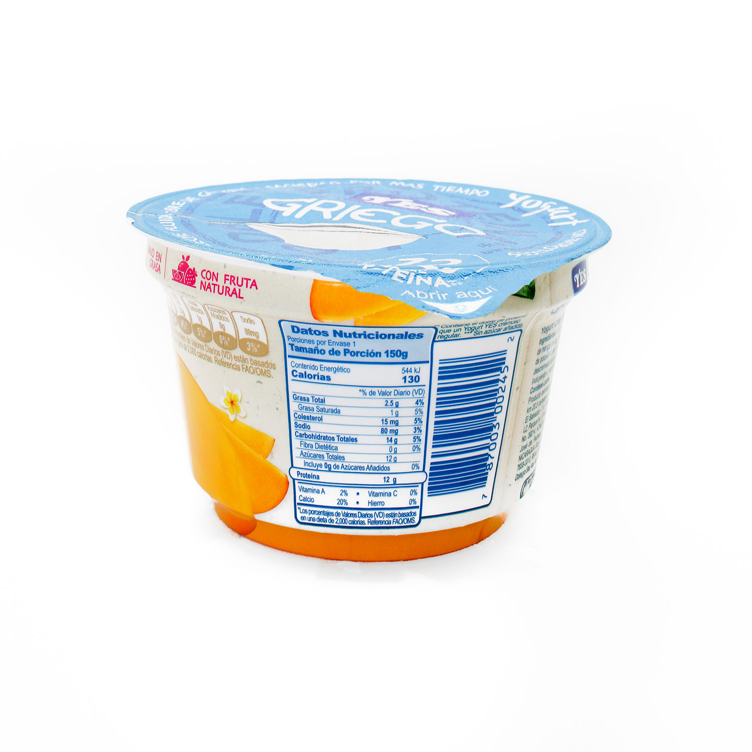 Yogurt Griego Mango Yes Envase 150 G