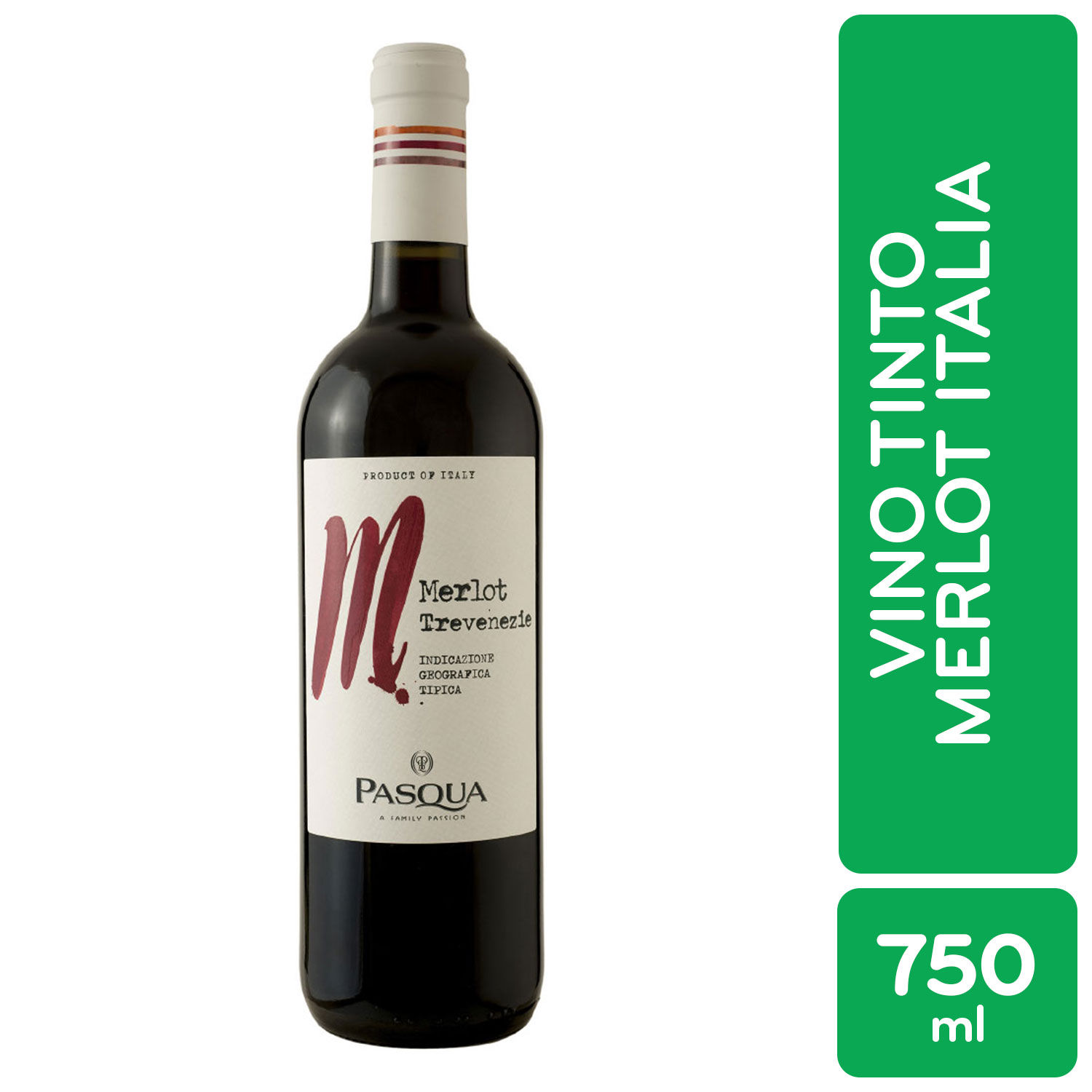 Vino Tinto Italia Merlot Pasqua Botella 750 Ml