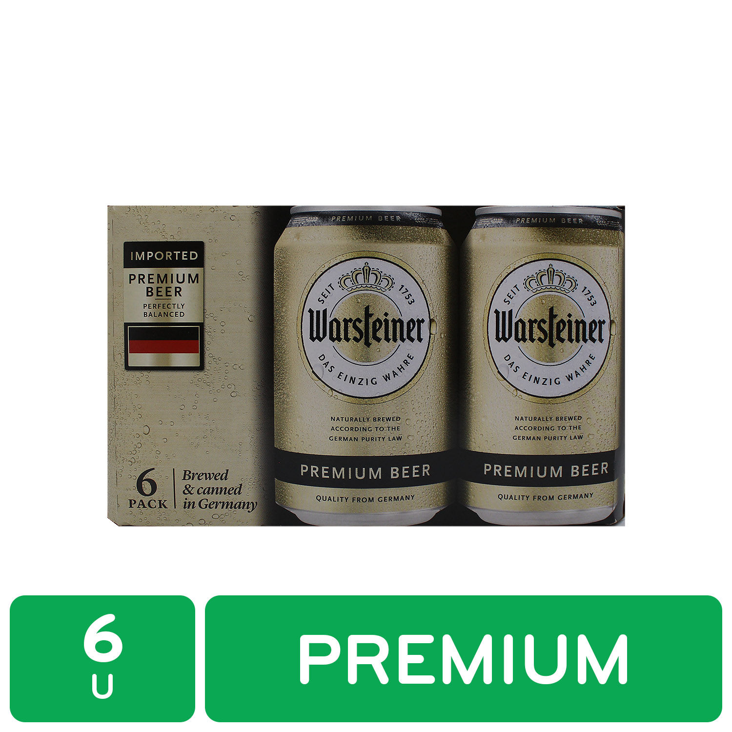 Cerveza Importada Alemania Pack Warsteiner Caja 1980 Ml