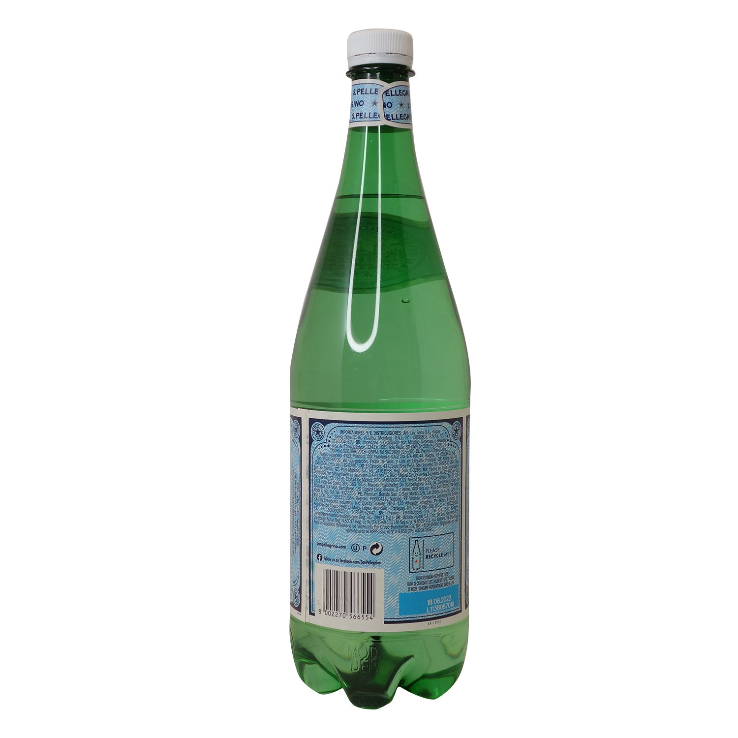 Agua Gasificada Natural Mineral San Pellegrino Botella 1000 Ml