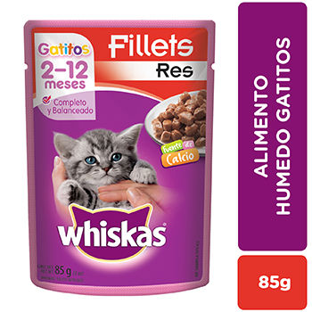 Whiskas Alimento Gato Adulto Humedo Filet Res 85 g