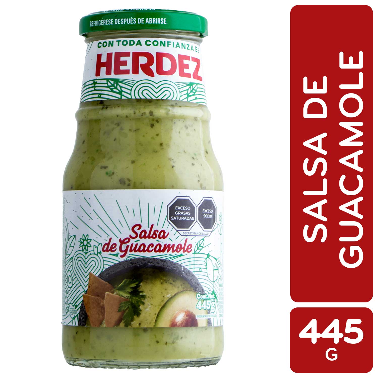 Salsa Guacamole Herdez Frasco 445 G