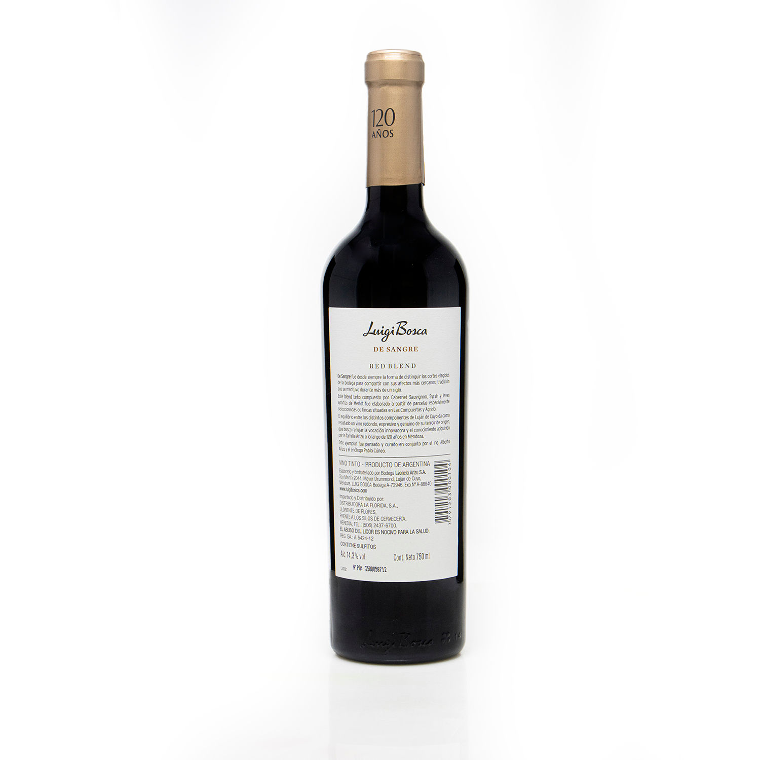 Vino Tinto Argentina Cabernet Sauvignon Luigi Bosca Botella 750 Ml