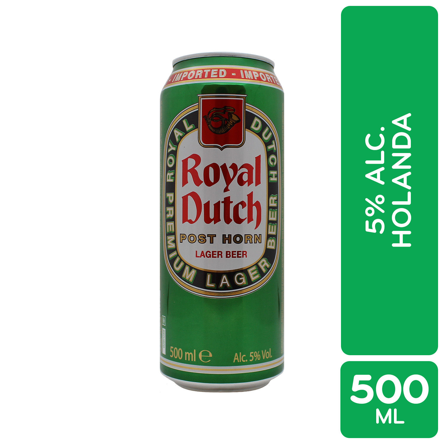 Cerveza Importada Lager 5% Alc. Holanda Royal Dutch Lata 500 Ml