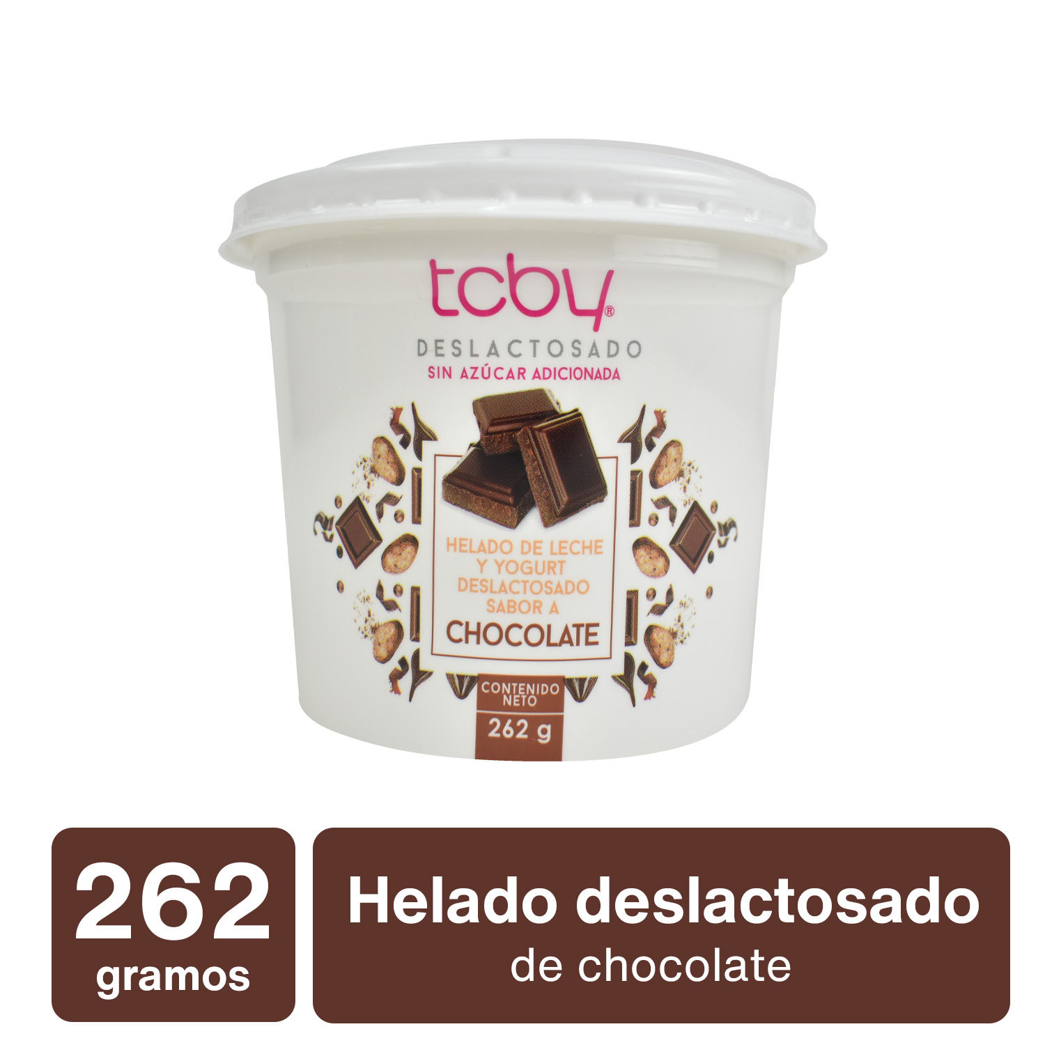 Helado Yogurt Chocolate Deslactosado Tcby Envase 262 G