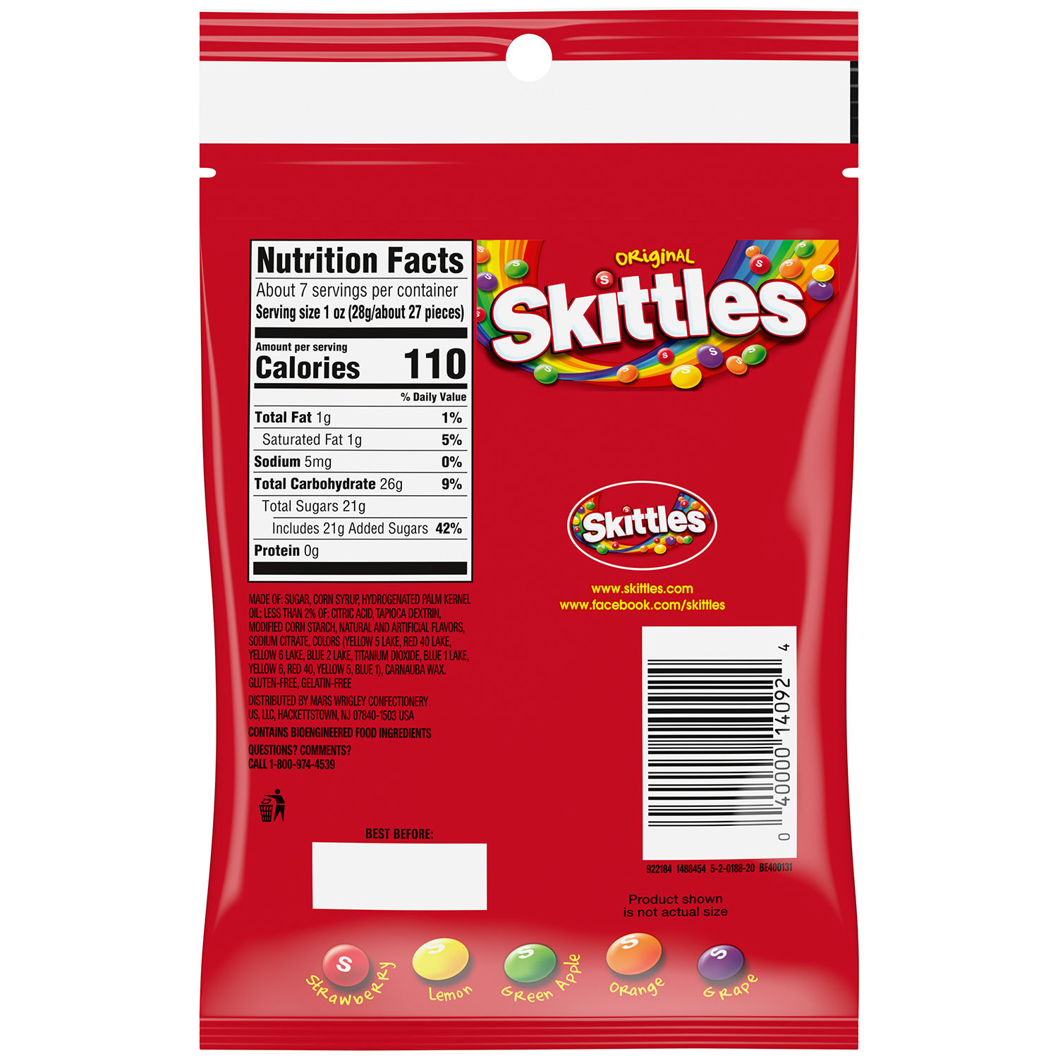 Confite Original Skittles Bolsa 204.1 G