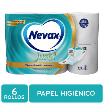 Papel Higienico Cuatro Hojas Just1 6u Nevax Paquete 822 G