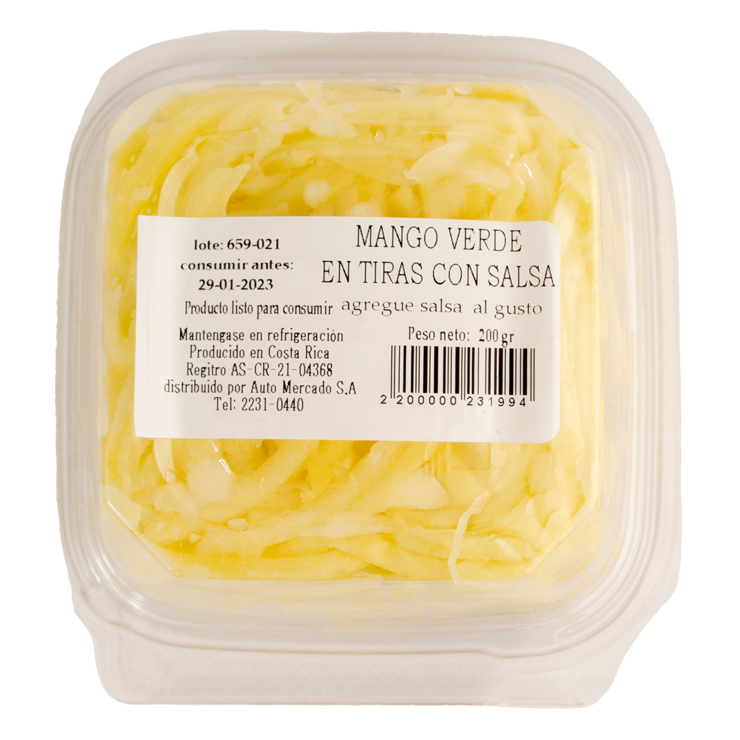 Mango Trozo Con Salsa Auto Mercado Bandeja 200 G