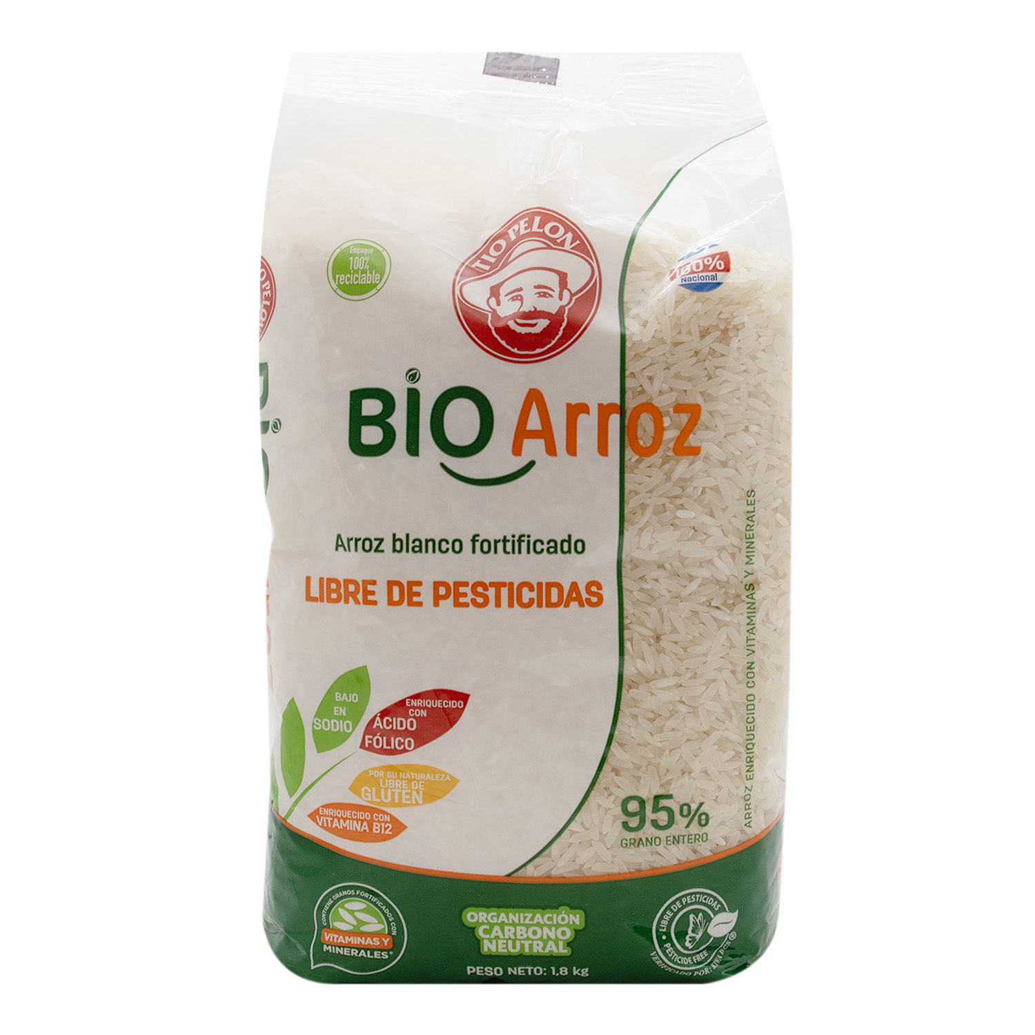 Arroz Blanco 95% Bio Tio Pelon Paquete 1800 G