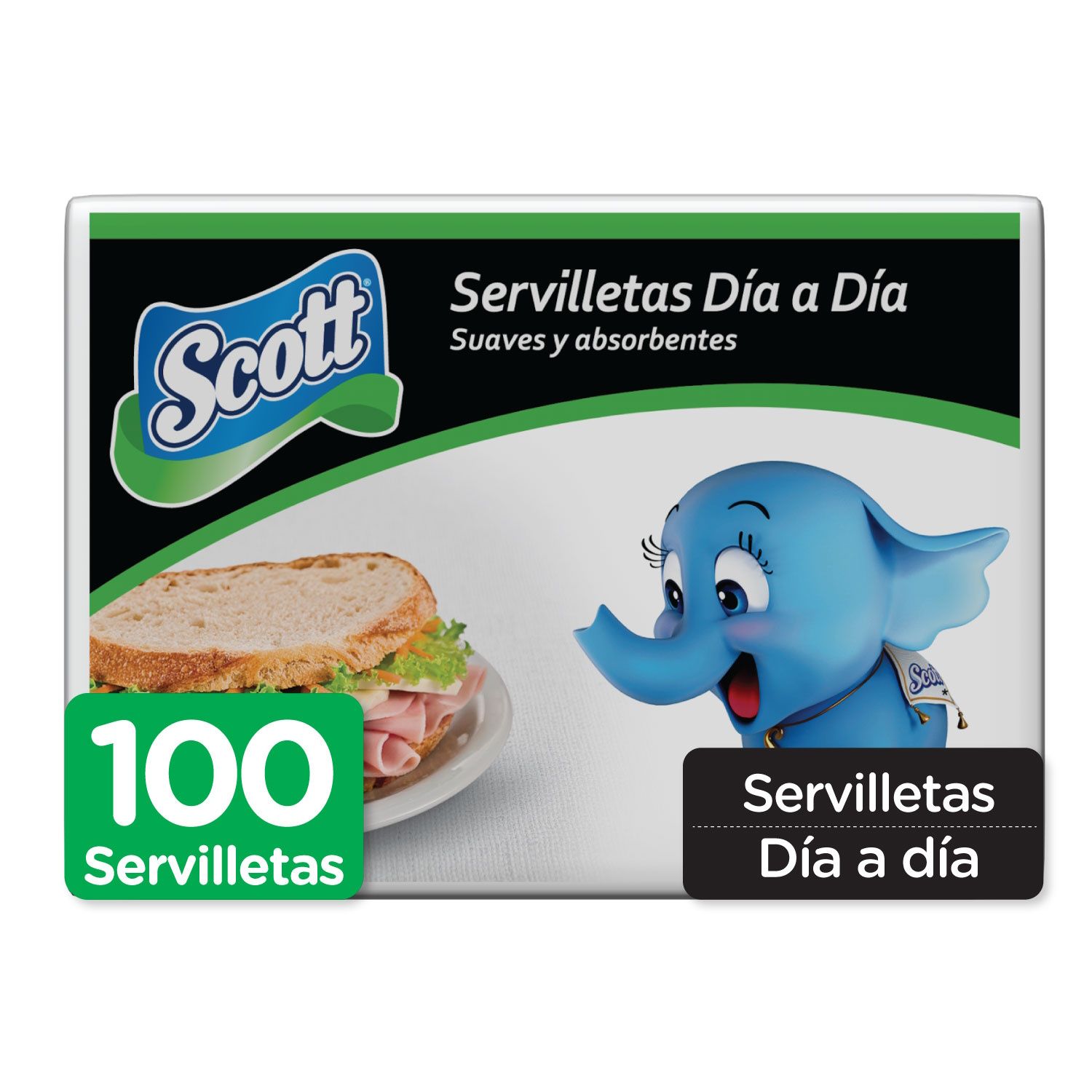 Servilleta Papel Lisa Cuadrada Scott Bolsa 136 G