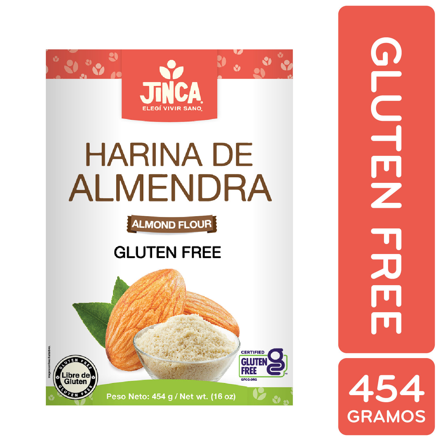 Harina Sin Gluten Almendras Jinca Foods Caja 454 G