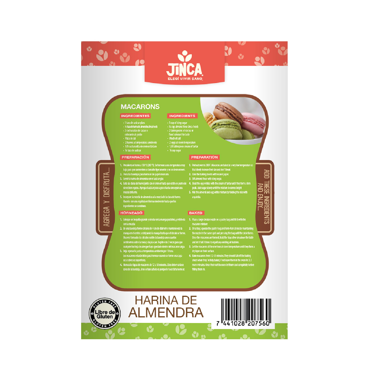 Harina Sin Gluten Almendras Jinca Foods Caja 454 G